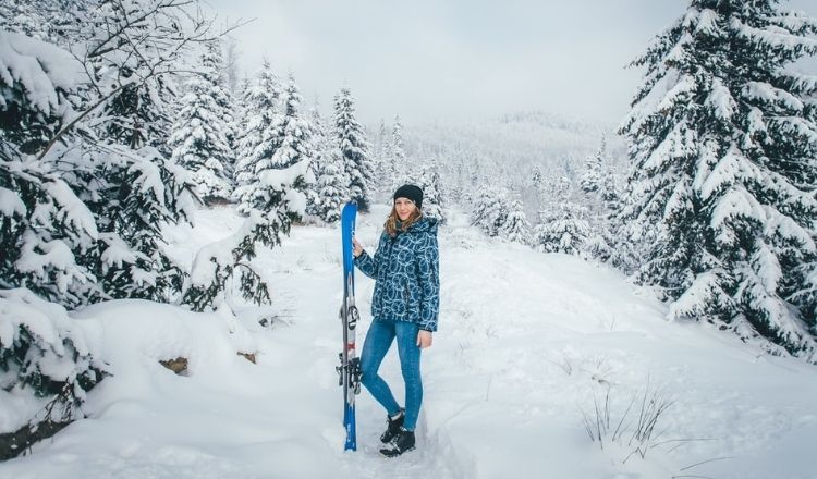 skidåkning i jeans