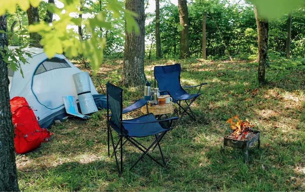 grilla på camping tält